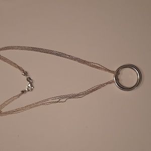 Sterling 16 inch circle muti chain necklace.